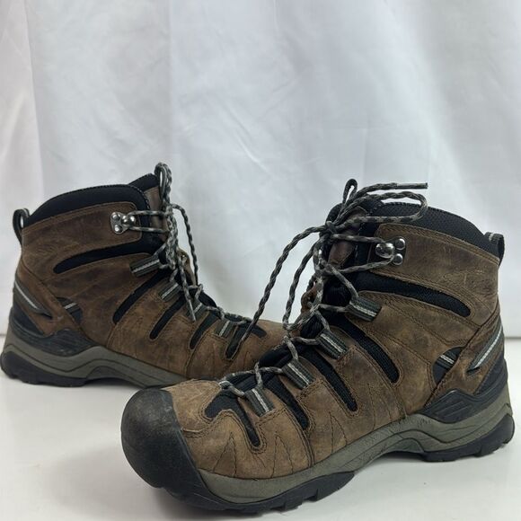 Keen Gypsum Brown Leather Waterproof Lace Up Trail Men’s Hiking Boots - Picture 4 of 14